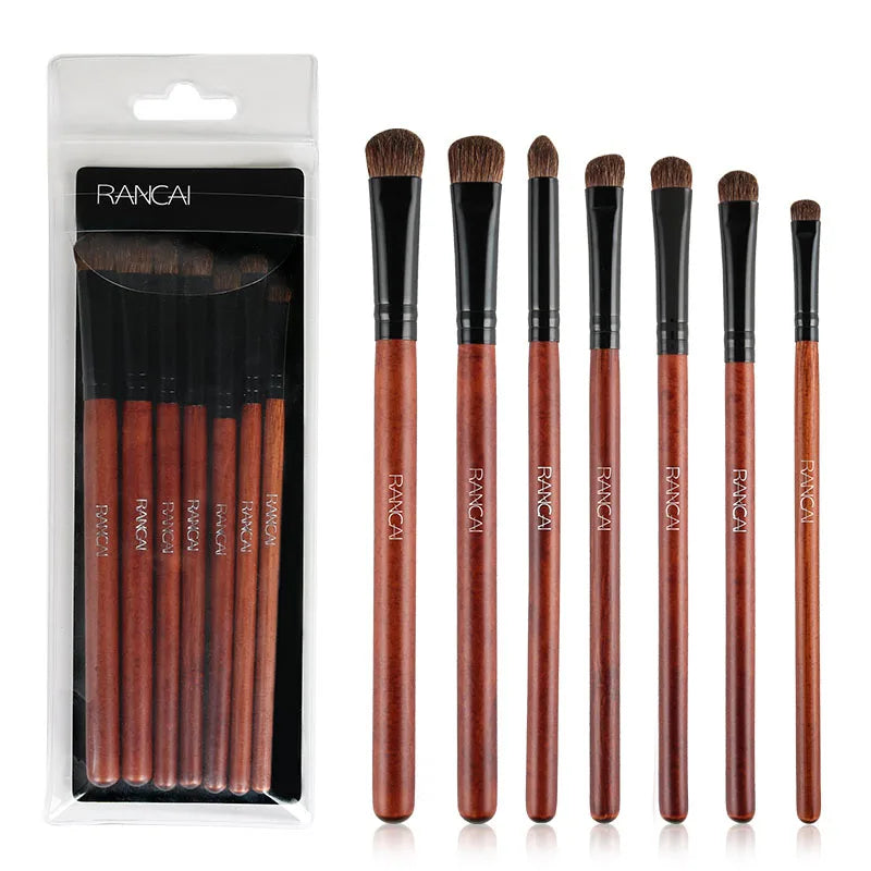 7Pcs Eyeshadow Brushes Set Natural Horse Pony Hair Cosmetics Blending Smudge Shader Makeup Brushes Beauty Cosmetics Kit